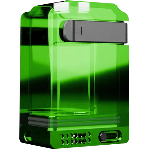 suicide mods crypy boro tank v2 toxic green with airflow control on background