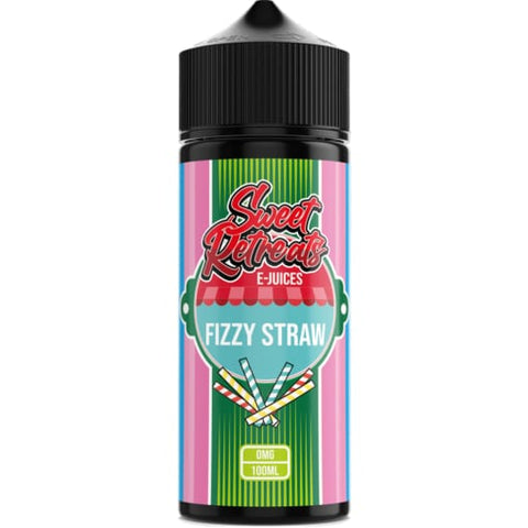 Sweet Retreats 100ml Shortfill E-Liquid Fizzy Straw On White Background