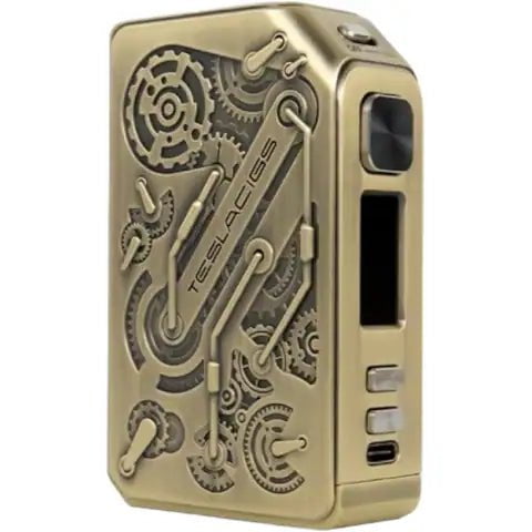 Teslacigs Punk 2 Box Mod 220W Matte Antique Brass On White Background