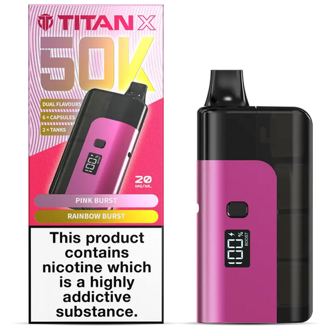 Titan X 50k Prefilled Vape Kit Pink Burst + Rainbow Burst