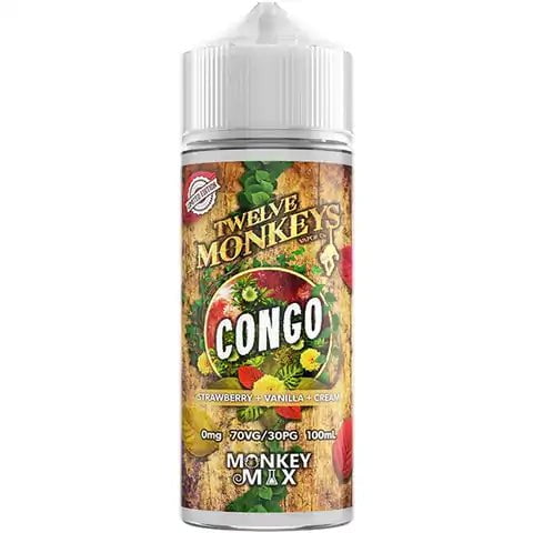 Twelve Monkeys E-Liquid 100ml Shortfill Congo On White Background