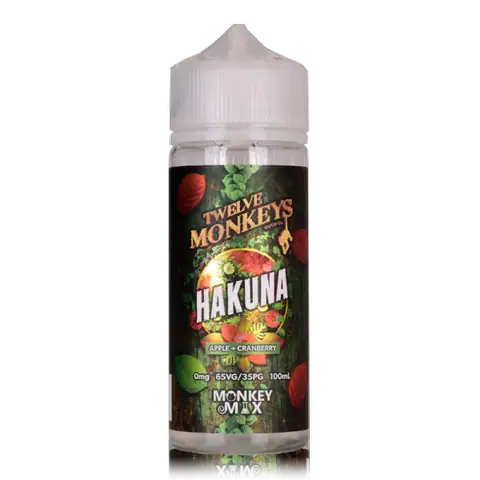 Twelve Monkeys E-Liquid 100ml Shortfill Hakuna On White Background