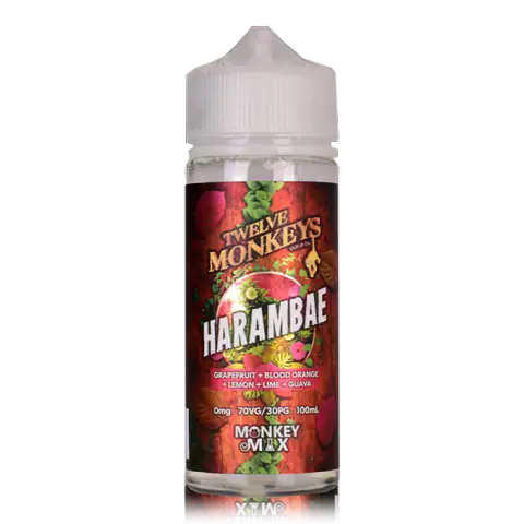 Twelve Monkeys E-Liquid 100ml Shortfill Harambae On White Background