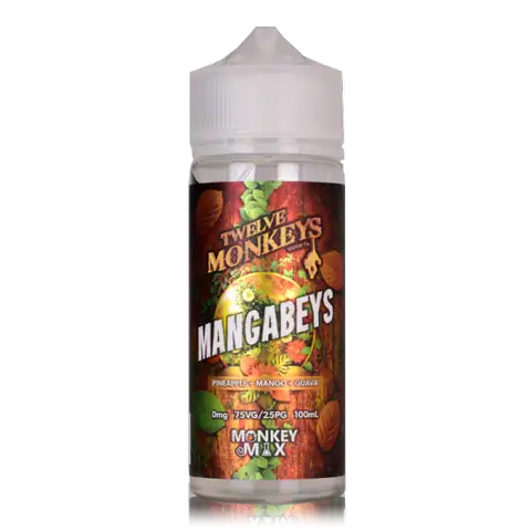 Twelve Monkeys E-Liquid 100ml Shortfill Mangabeys On White Background