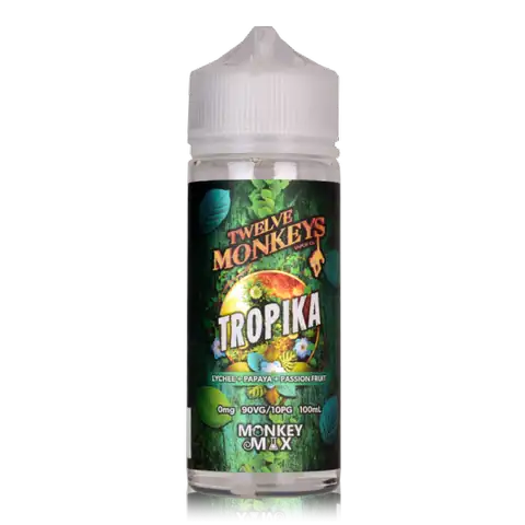 Twelve Monkeys E-Liquid 100ml Shortfill Tropika On White Background