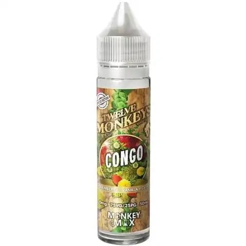 Twelve Monkeys E-Liquid 50ml Shortfill Congo On White Background