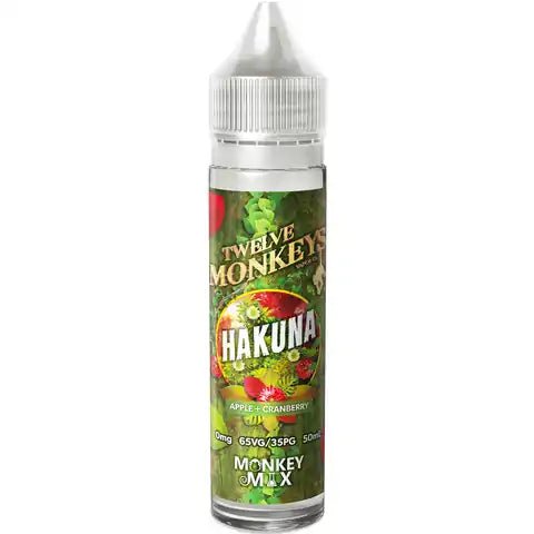 Twelve Monkeys E-Liquid 50ml Shortfill Hakuna On White Background