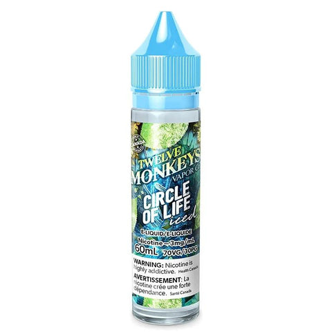 Twelve Monkeys Ice Age E-Liquid 50ml Shortfill Circle of Life Iced On White Background