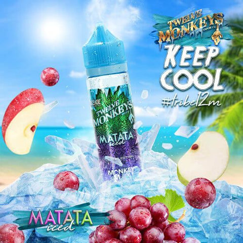 Twelve Monkeys Ice Age E-Liquid 50ml Shortfill Matata Iced On White Background