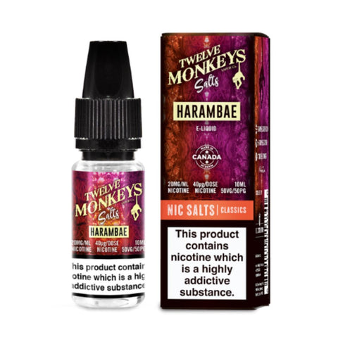 Twelve Monkeys Nic Salt E-Liquids Harambae / 10mg On White Background