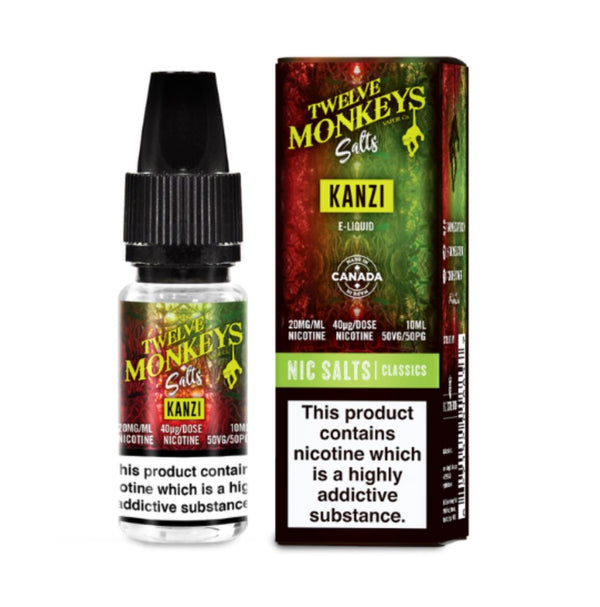 Twelve Monkeys Nic Salt E-Liquids Kanzi / 10mg On White Background