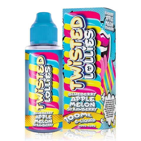 Twisted Lollies 100ml Shortfill E-Liquid On White Background