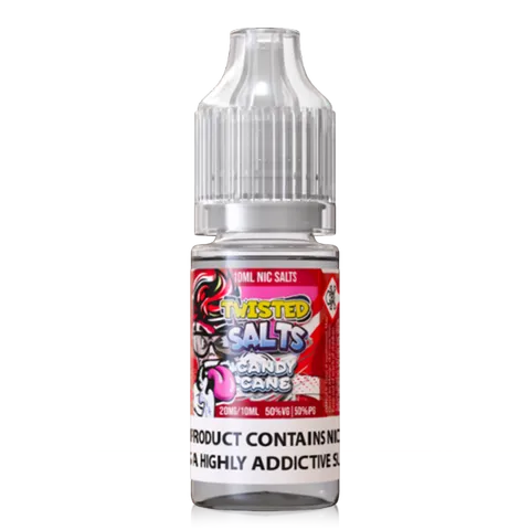 Twisted Salts 10ml Nic Salt E-Liquids 20mg / Candy Cane On White Background