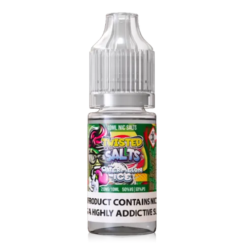 Twisted Salts 10ml Nic Salt E-Liquids 20mg / Watermelon ICE On White Background