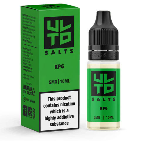 ULTD E-Liquids 10ml Nic Salts 10mg / KPG On White Background