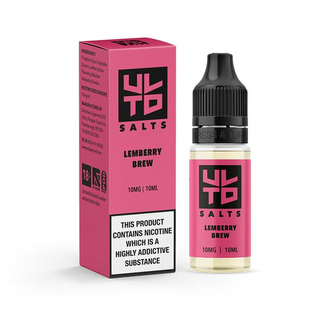 ULTD E-Liquids 10ml Nic Salts 10mg / Lemberry Brew On White Background