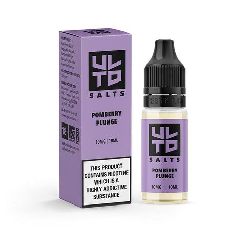 ULTD E-Liquids 10ml Nic Salts 10mg / Pomberry Plunge On White Background