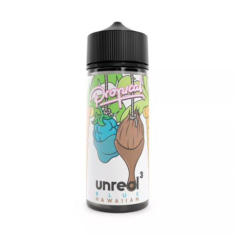 Unreal 3 Propical 100ml Shortfill E-Liquids Blue Hawaiian On White Background