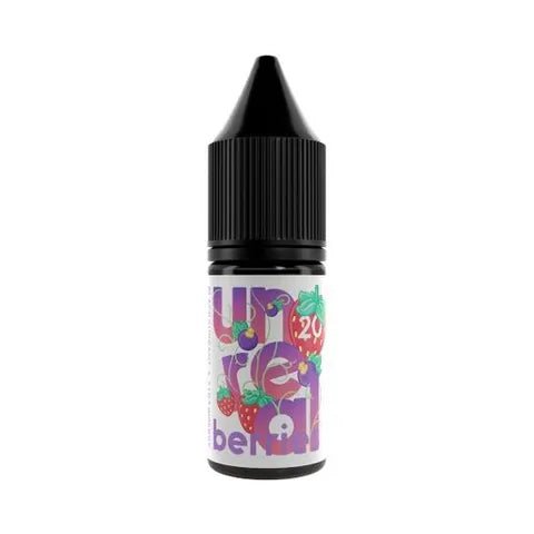 Unreal Berries Nic Salt E-Liquids Blackcurrant & Strawberry / 5mg On White Background