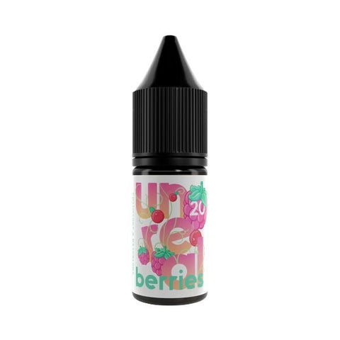 Unreal Berries Nic Salt E-Liquids Cranberry & Raspberry / 5mg On White Background