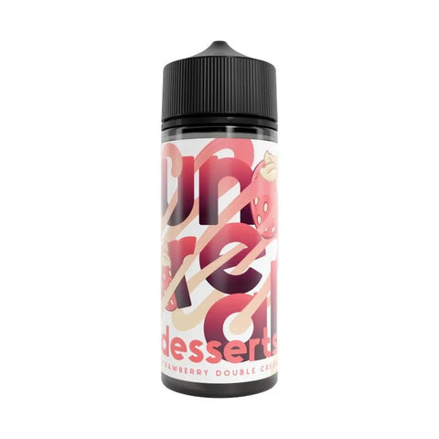 unreal desserts strawberry double cream 100ml on white background