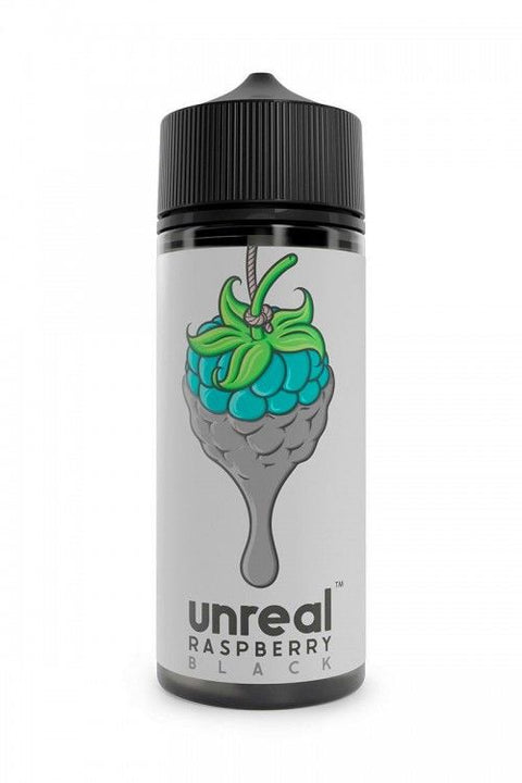 Unreal Raspberry 100ml Shortfill E-Liquid Black On White Background