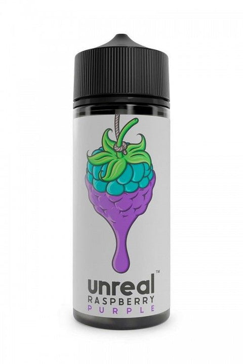 Unreal Raspberry 100ml Shortfill E-Liquid Purple On White Background