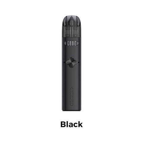 uwell caliburn explorer pod vape kit black on white background