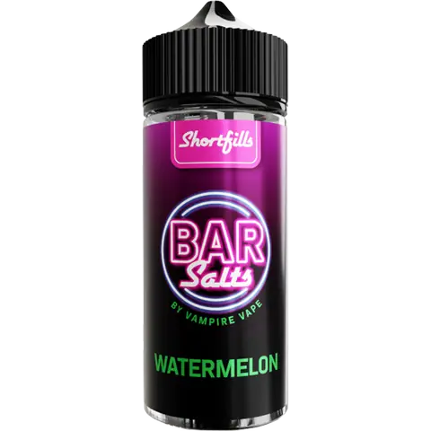 vampire vape bar salts shortfill watermelon bottle on a clear background