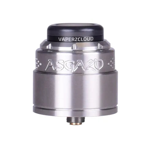 vaperz cloud asgard v2 rda stainless steel on white background