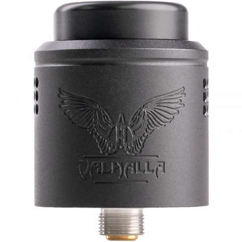 Vaperz Cloud Valhalla Micro 25mm RDA Matte Black On White Background