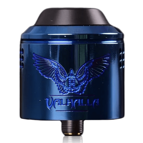 Vaperz Cloud Valhalla V2 Mini 30mm RDA Electric Blue On White Background