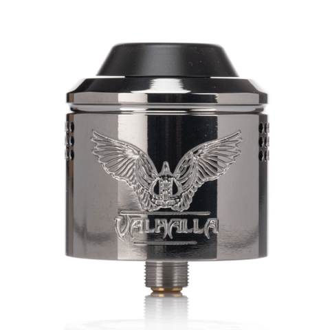 Vaperz Cloud Valhalla V2 Mini 30mm RDA Polished Gunmetal On White Background