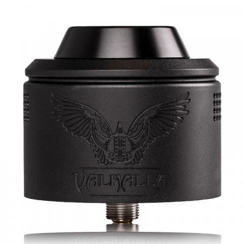 Vaperz Cloud Valhalla V2 RDA 40mm Matte Black On White Background