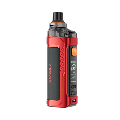 vaporesso armour g vape kit red on black background