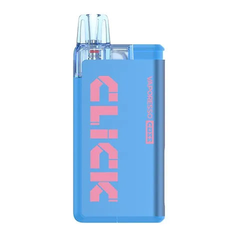 vaporesso coss click disposable blueberry sour raspberry on white background