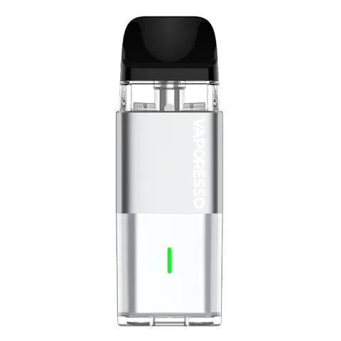 vaporesso cube pod vape kit silver on white background