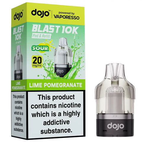 Vaporesso Dojo Blast 10K Prefilled Pods + Refill Container Lime Pomegranate