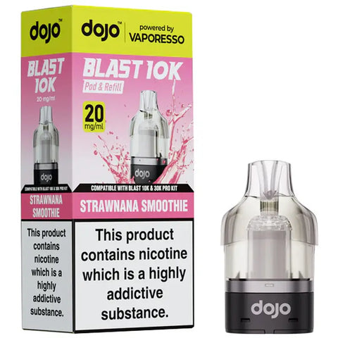 Vaporesso Dojo Blast 10K Prefilled Pods + Refill Container Strawnana Smoothie