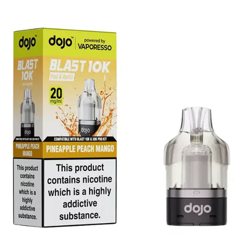 Vaporesso Dojo Blast 10K Prefilled Pods + Refill Container Pineapple Peach Mango