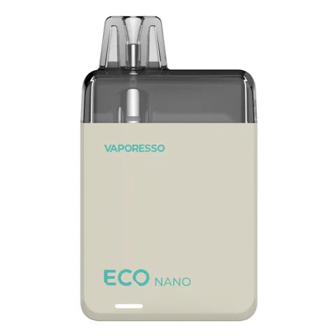 vaporesso eco nano ivory white on white background