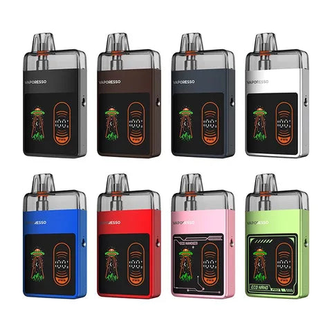 vaporesso eco nano pro pod kit all colours on white background