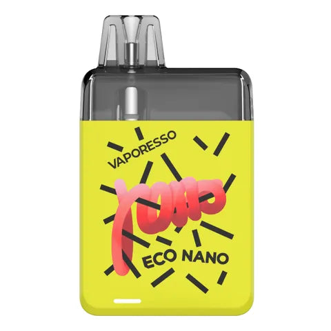 vaporesso eco nano summery yellow on white background