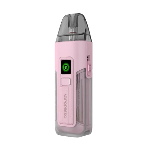 vaporesso luxe x2 pod vape light pink on black background