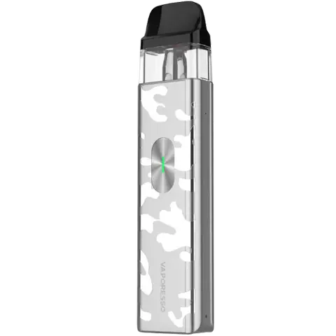 vaporesso xros 4 mini pod vape kit in camo silver colour on clear background