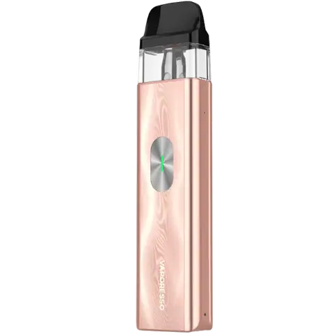 vaporesso xros 4 mini pod vape kit in champagne gold colour on clear background