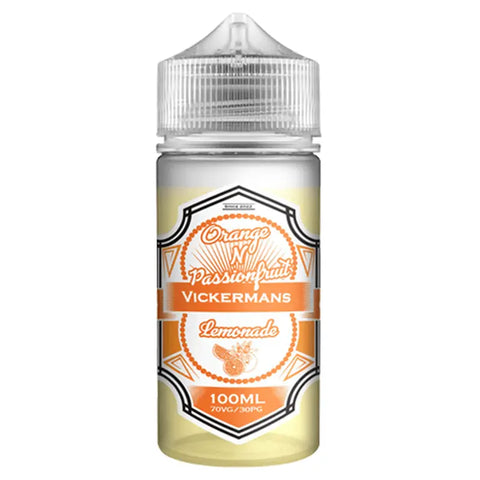 Vickermans Lemonade 100ml Shortfill Vape Juice Orange & Passionfruit Lemonade