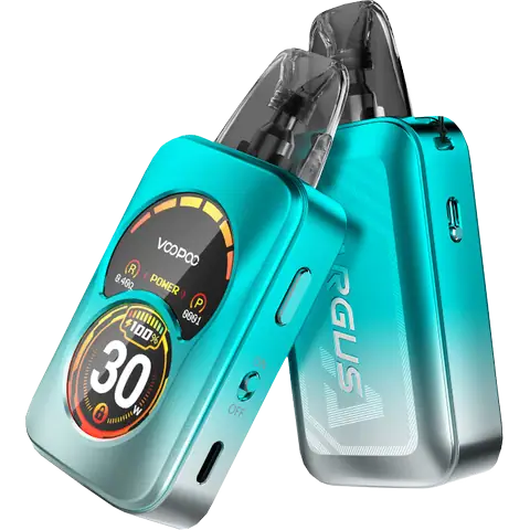 voopoo argus a pod vape kit azure blue on clear background