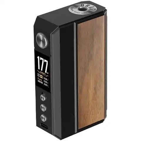 VooPoo Drag 4 Box Mod 177W Black & Walnut On White Background