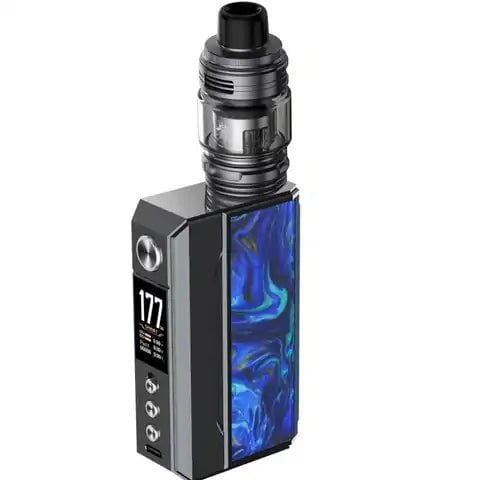 VooPoo Drag 4 Kit Gunmetal & Ocean Blue On White Background